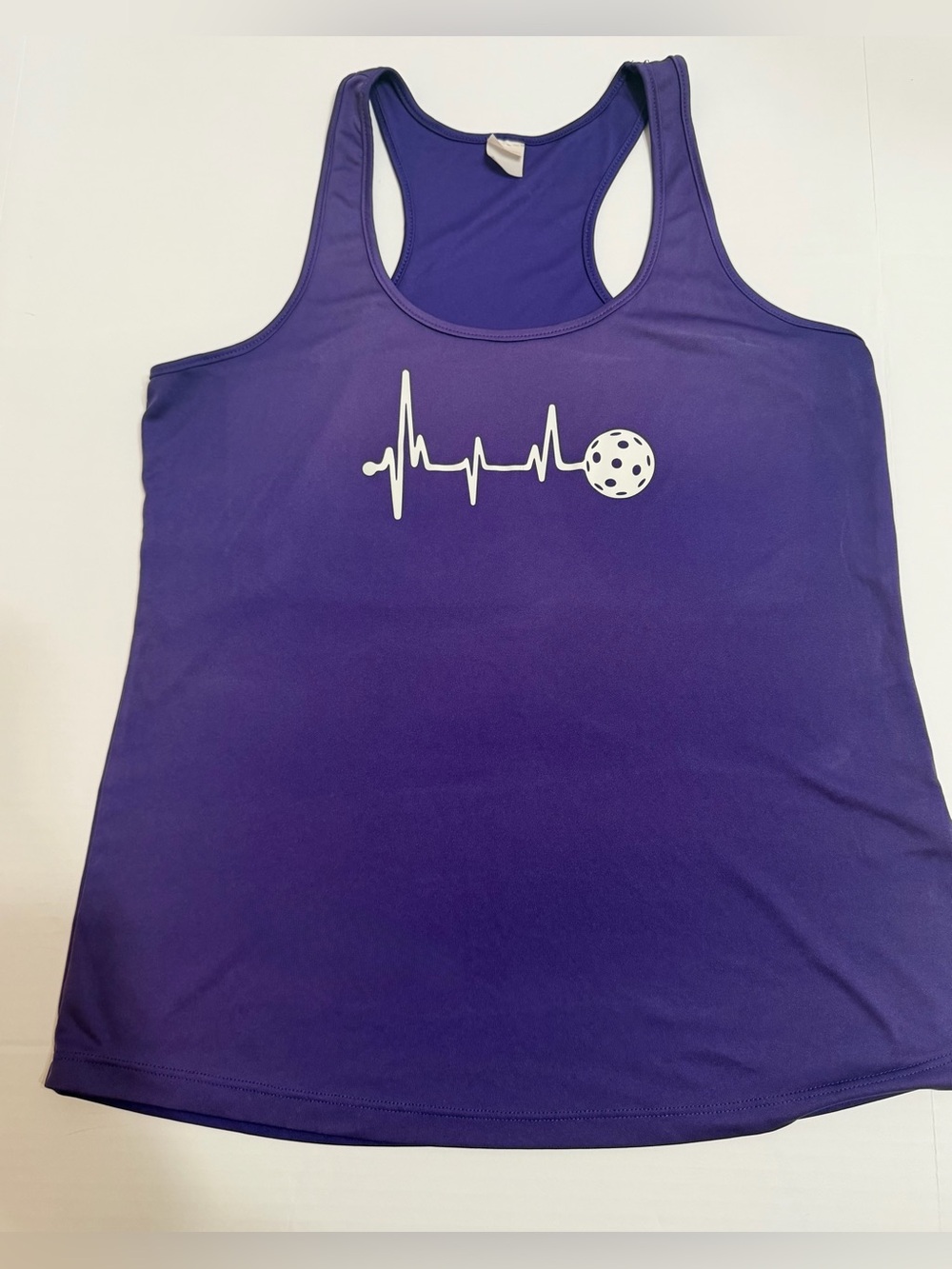 Sport-Tek Women’s Purple Pickleball Heartbeat Racerback Tank Top Approx L